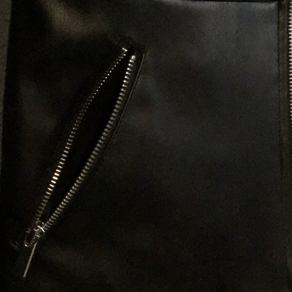 ✨Zara Faux Leather Black Zip Up Jacket Size Small - Picture 8 of 10